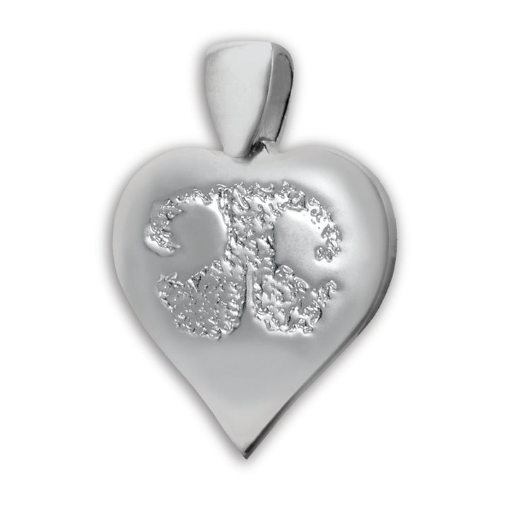 Sterling Silver Heartfelt Paw Print Charm