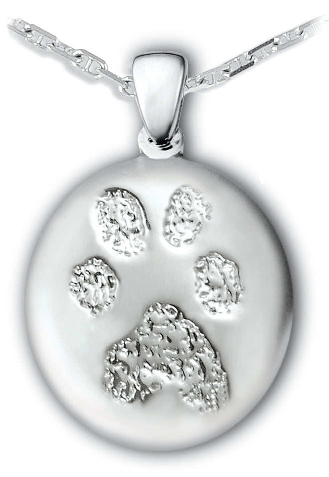 White Gold (14k) Paw Print Charm