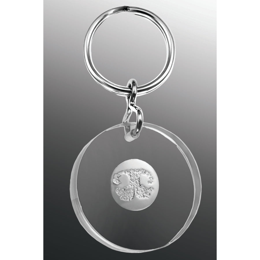 Paw Print Key Fob Sterling Silver