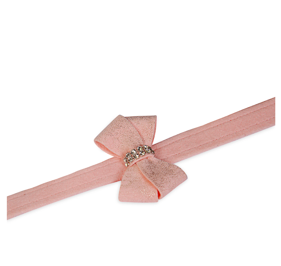 Puppy Pink Glitzerati Nouveau Bow Leash