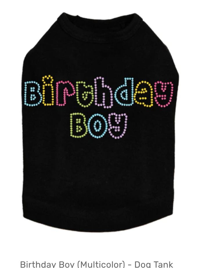 Birthday Boy Multi Color Dog Tank