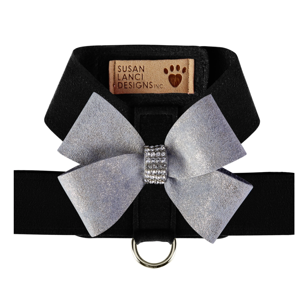 Black Tinkie Harness with Platinum Glitzerati Nouveau Bow