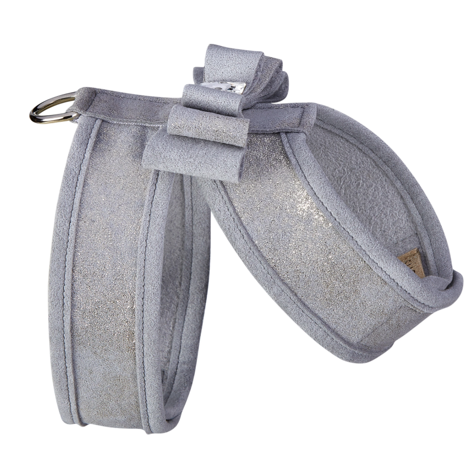 Platinum Glitzerati Really Big Bow Tinkie Harness with Platinum Trim