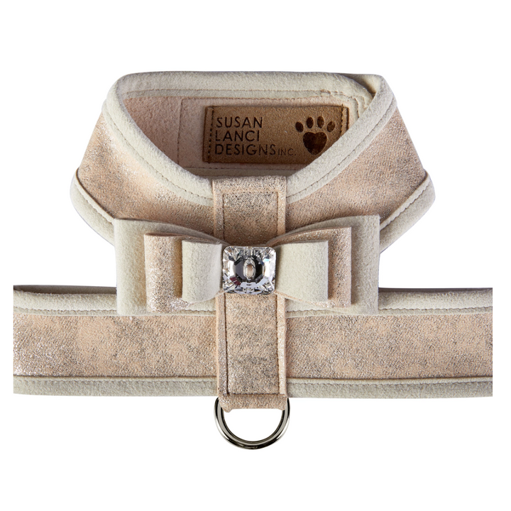 Champagne Glitzerati Really Big Bow Tinkie Harness with Doe Trim