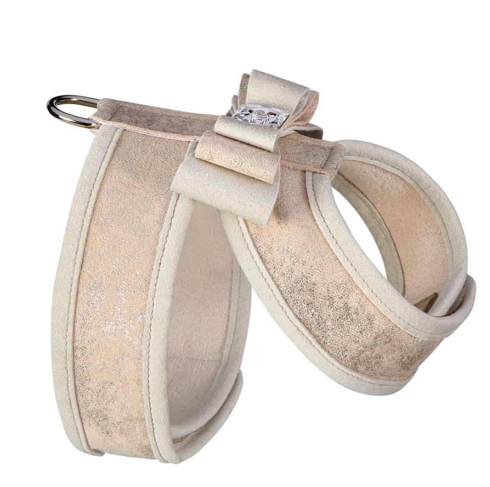 Champagne Glitzerati Really Big Bow Tinkie Harness with Doe Trim