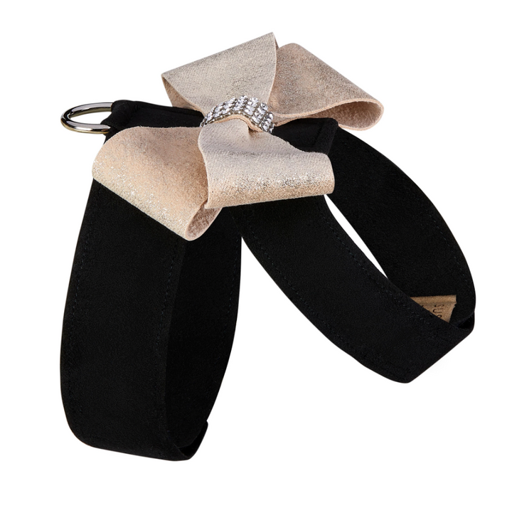 Black Tinkie Harness with Champagne Glitzerati Nouveau Bow