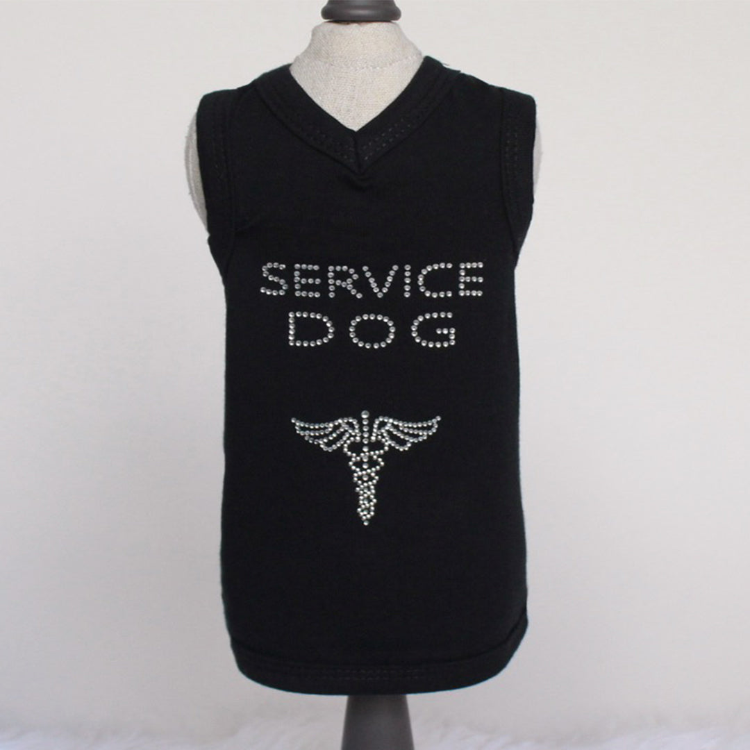 Black V-Neck Dog Tank