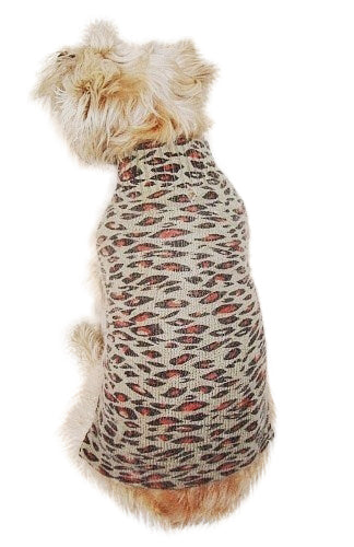 Animal Instincts Mock Neck Angora Blend, Brown Leopard