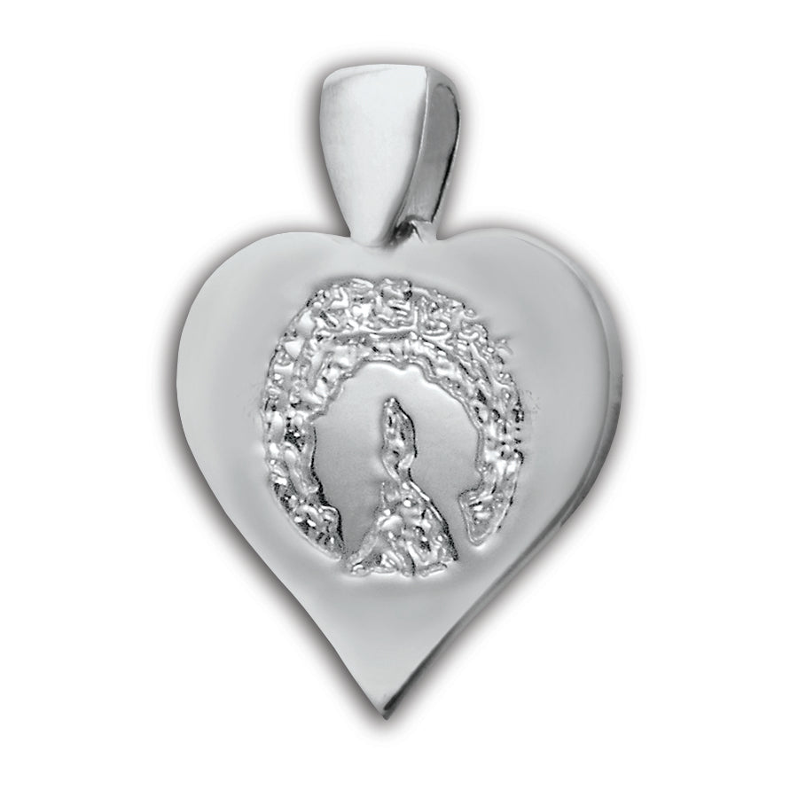 White Gold (14k) Heart Pet Print Charm
