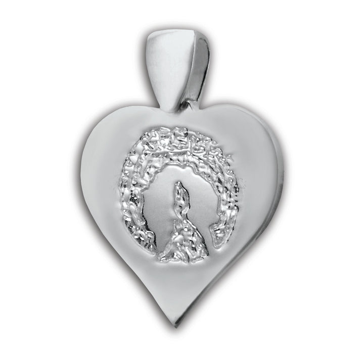 White Gold (14k) Heart Pet Print Charm