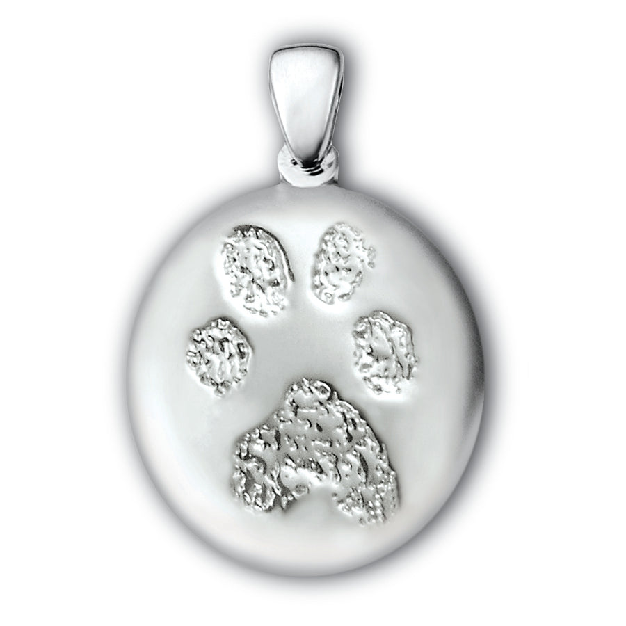 White Gold (14k) Paw Print Charm