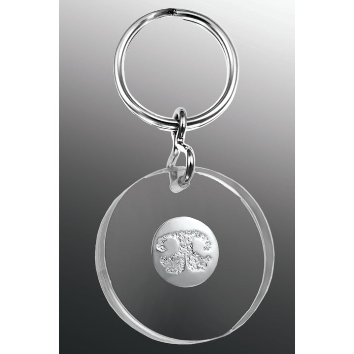 Paw Print Key Fob White Gold
