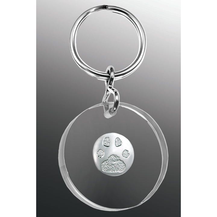 Paw Print Key Fob Sterling Silver
