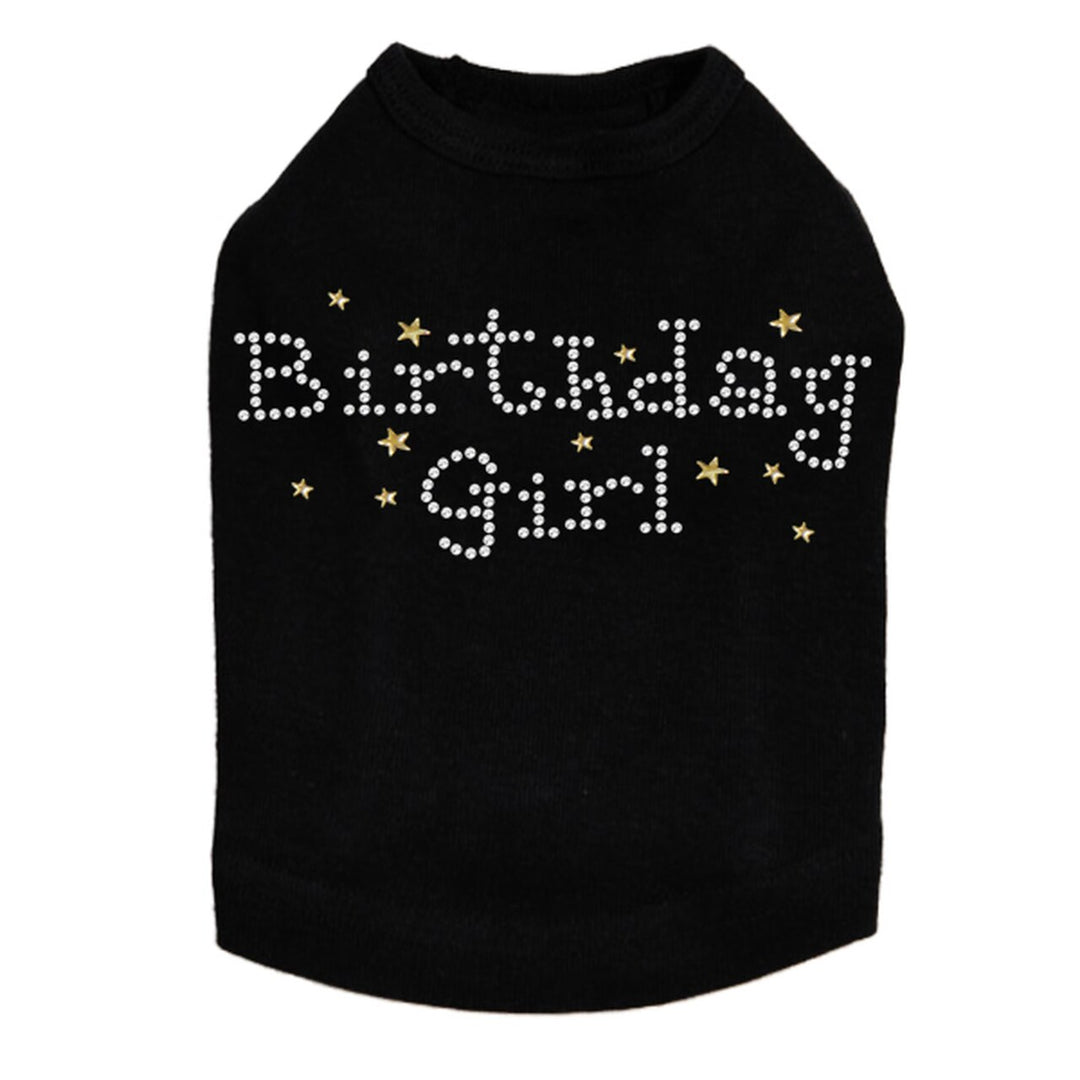 Birthday Girl with Stars - Dog Tank - Choose Color