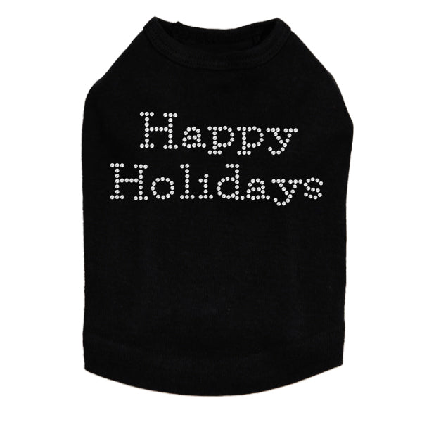 Happy Holidays - Dog Tank Black