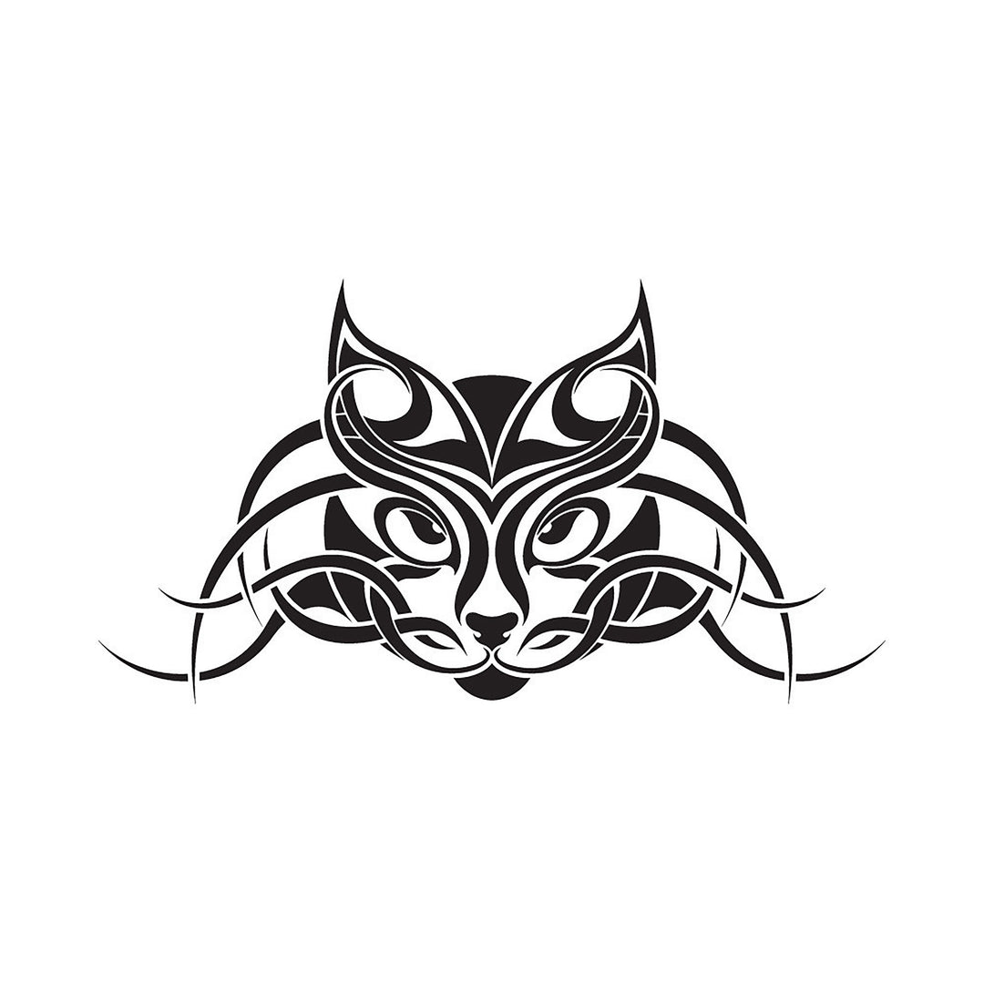 Tribal Face Cat Tattoo