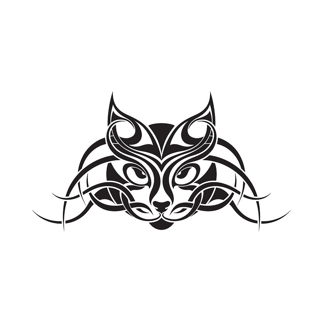 Tribal Face Cat Tattoo