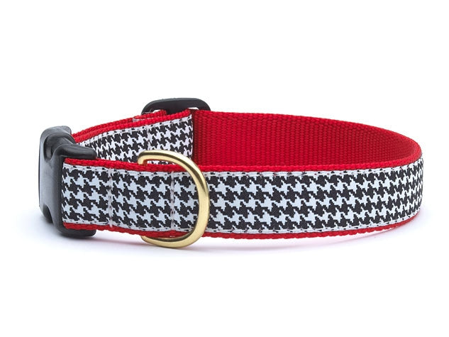 Classic Black Houndstooth Dog Collar