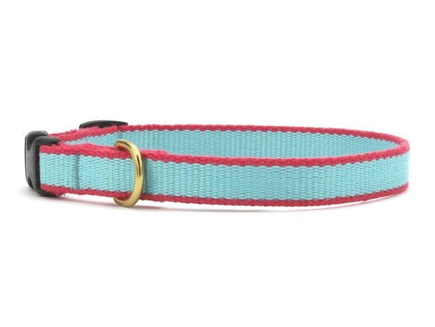 Aqua & Coral Bamboo Teacup Dog Collar