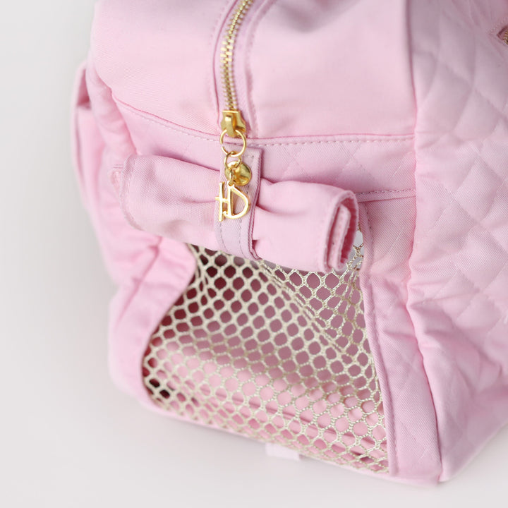 Luxury Pet Carrier | The Porsha dog carrier is the perfect carrier for you and your baby! This luxury carrier includes meshing on both sides, YKK zippers, and plenty of storage space in the front pocket for all your necessities and accessories. Travel in style with our luxury carrier! | Chloe Cole Pet Couture |  Large- 17.5" x 7" x 10" | Holds dogs up to 8 Lbs