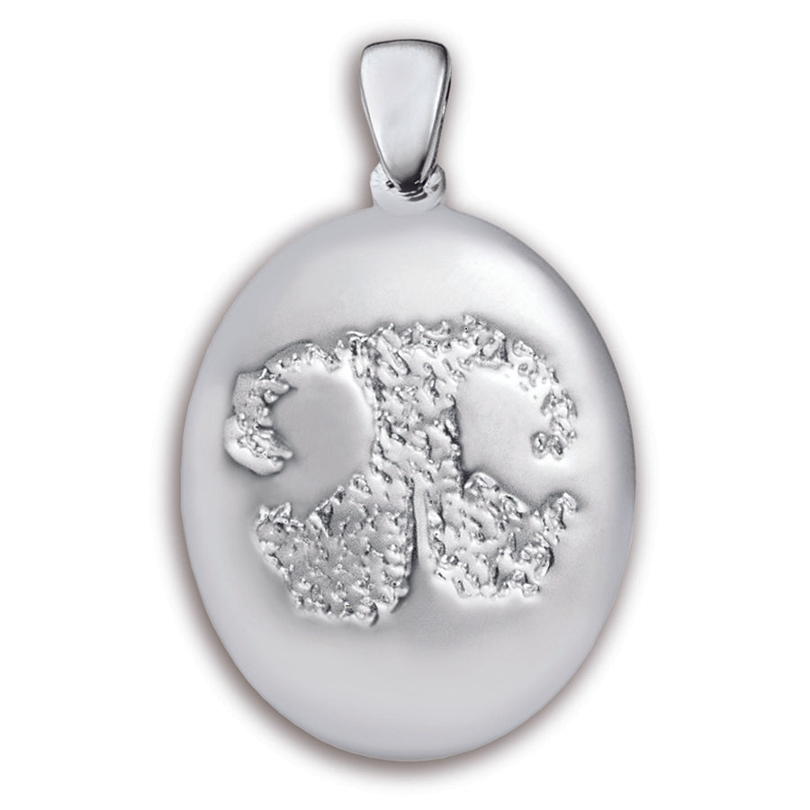 White Gold (14k) Paw Print Charm (Large)