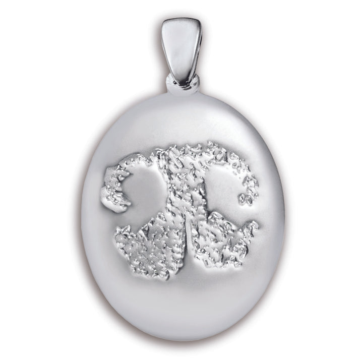 White Gold (14k) Paw Print Charm (Large)