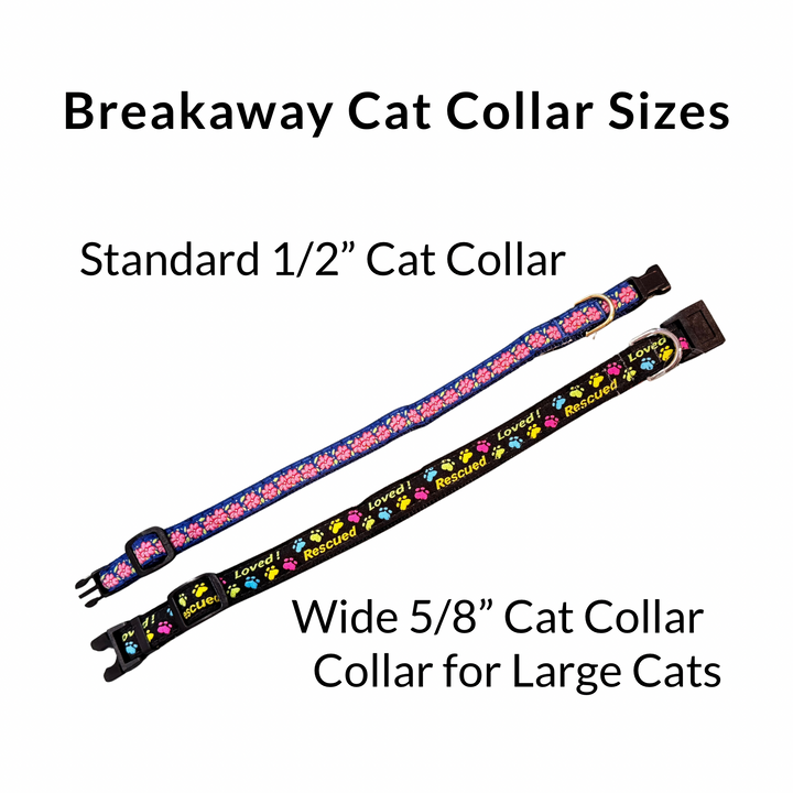 Cotton Candy Wide Breakaway Cat Collar for Large Cats