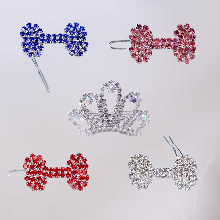 Crystal Dog Barrette Collection Choose 3