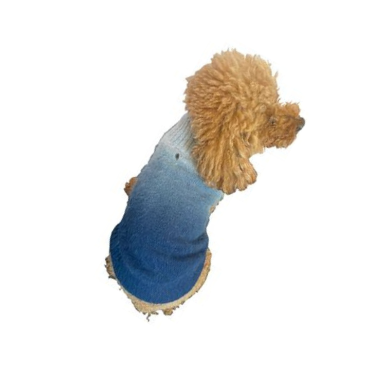 Newport Blue Ombre Angora Dog Sweater
