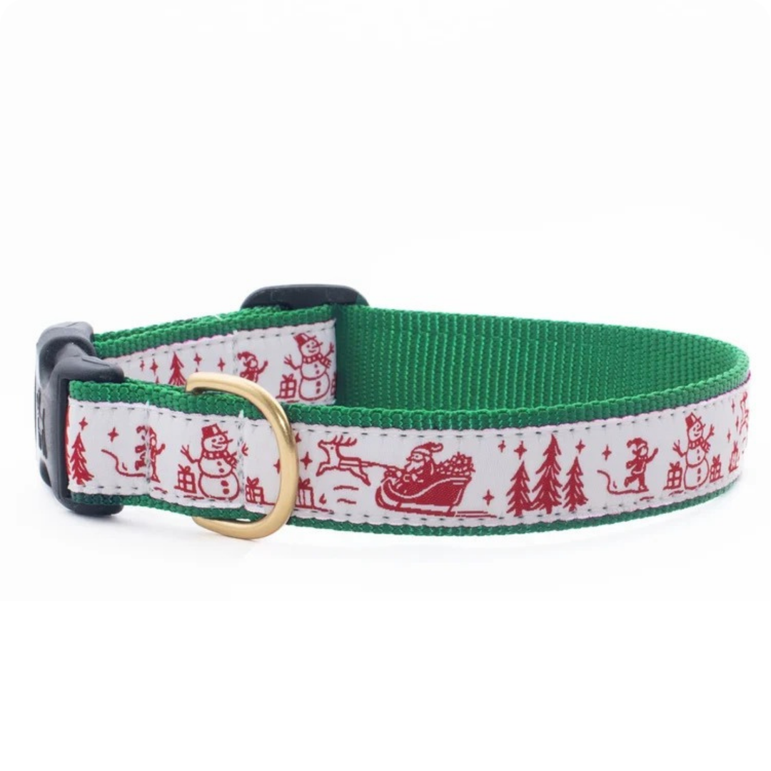 CHRISTMAS TOILE DOG COLLAR