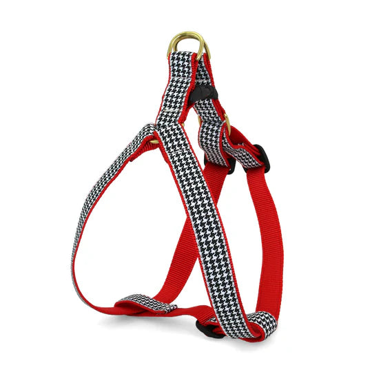 Classic Black Houndstooth Dog Harness (Optional Leash)