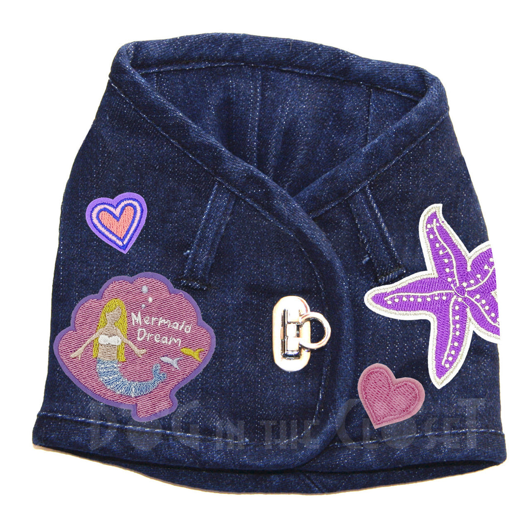 Mermaid Dreams Denim Harness Vest for Dogs (3 Styles/Colors)