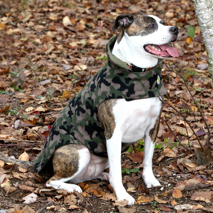 Diamond Quilted Dog Coat - Camo