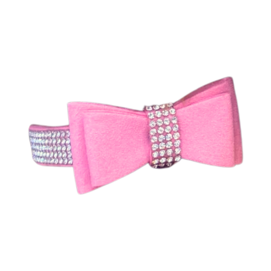 Bow Tie Faux Suede Dog Collar - 3 Colors