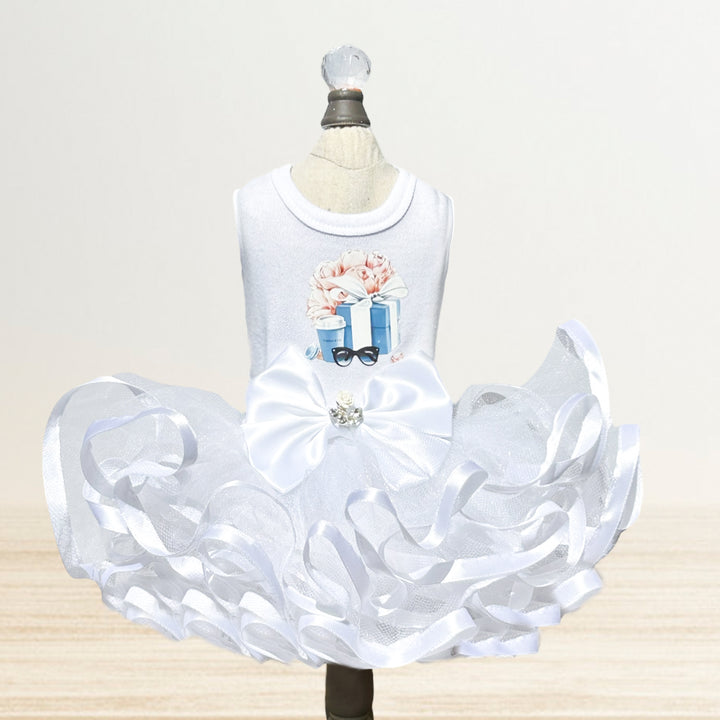 Goddess Alara White Dog Tutu Dress