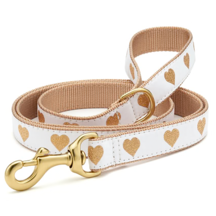 White Heart Of Gold Small Breed Dog Harness (Opt Leash)