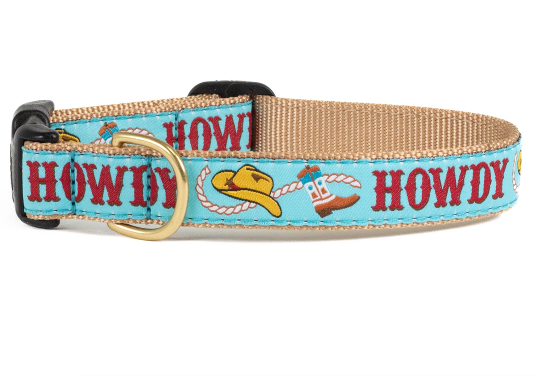 Howdy Blue Dog Collar