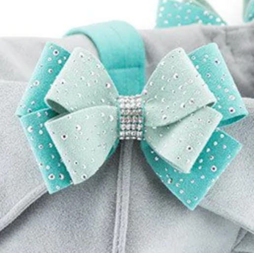 Mint & Bimini Blue + Silver Stardust Double Nouveau Bow Luxury Carrier