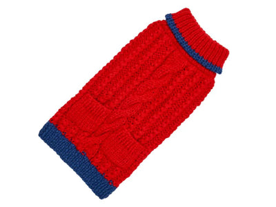 Classic Cable Hand Knit Sweaters for Pets