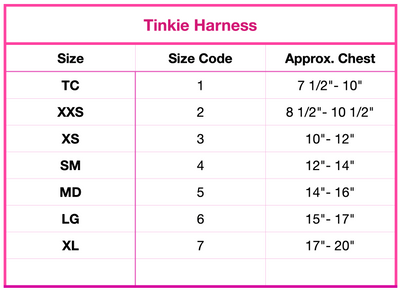 Custom Tifi Blue Tinkie Harness w/ Puppy Pink Trim and Nouveau-Bow