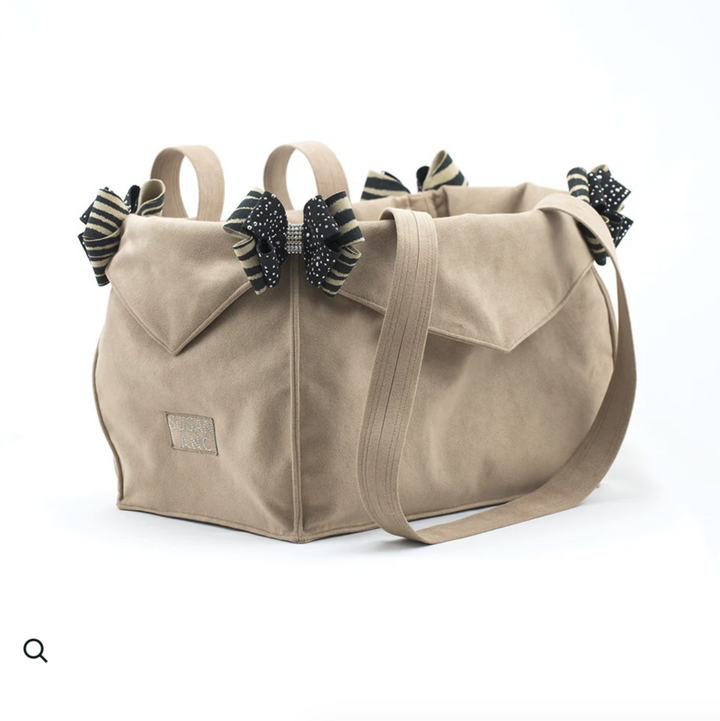 Silver Stardust Black & Serengeti Double Nouveau Bow Luxury Carrier
