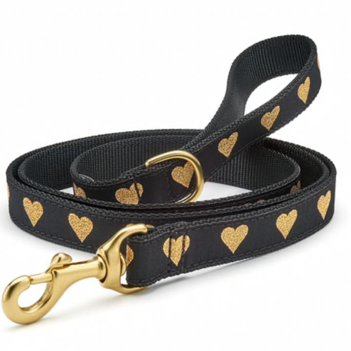 Black Heart Of Gold Small Breed Dog Harness (Opt Leash)