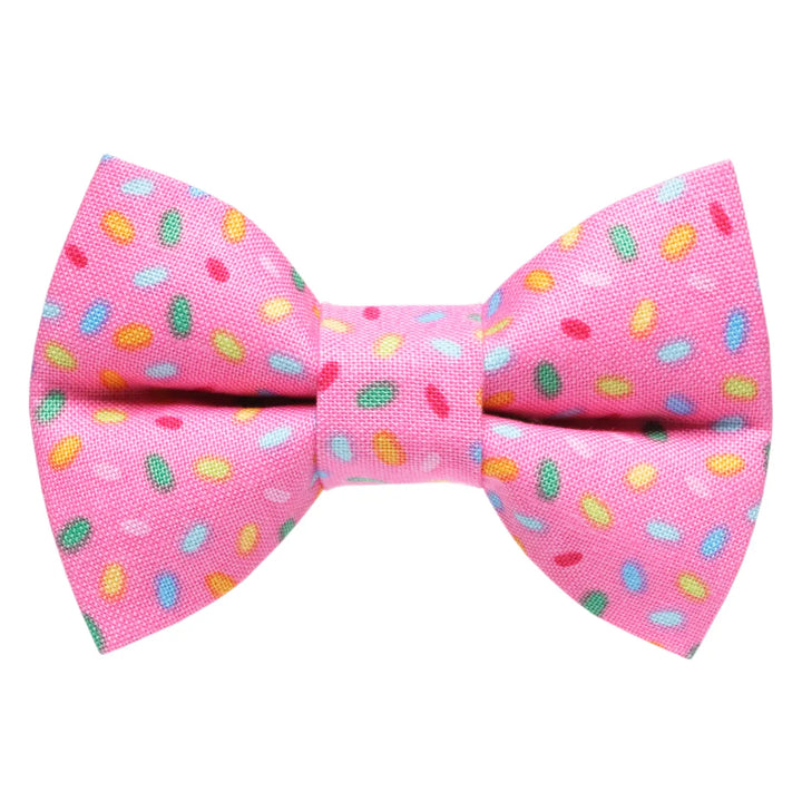 Pink Sprinkles Cat Bow Tie + Solid Pink Collar