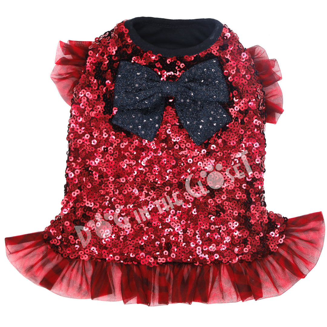Red Sparkle Sequin Dress Chloe Cole Pet Couture Red Sparkle Sequin Dress Chloe Cole Pet Couture