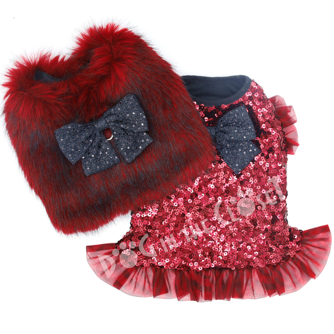 Red Faux-Fur Coat for Dogs