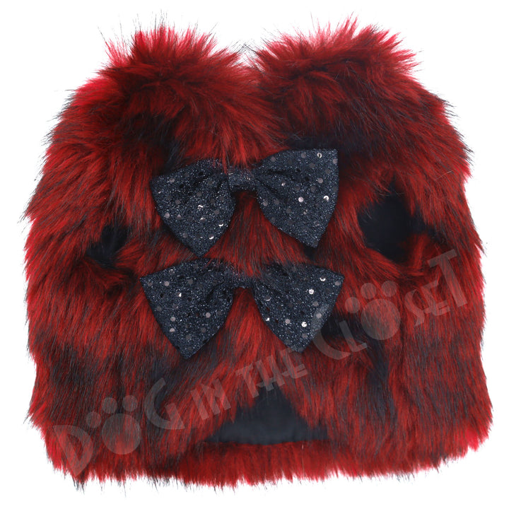 Red Faux-Fur Dog Coat