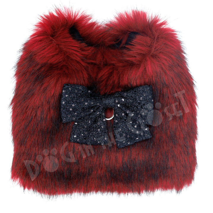 Red Faux-Fur Dog Coat