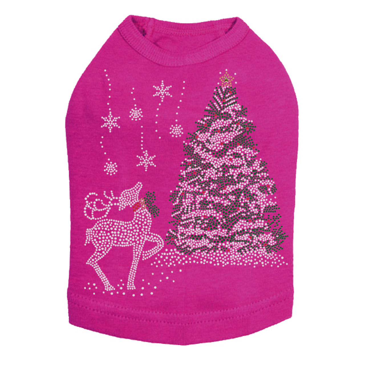 Christmas Tree with Reindeer - Dog Tank-Choose Color