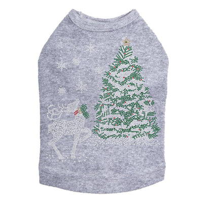 Christmas Tree with Reindeer - Dog Tank-Choose Color