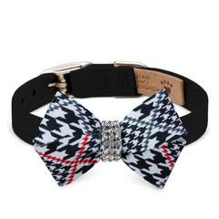 Black & White Houndstooth Nouveau Bow Collar